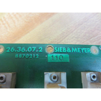 Sieb&Meyer 26-36-07-2 Power Supply BackPlane 2636072 2 Broken Latches - Used