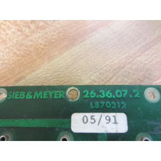 Sieb&Meyer 26-36-07-2 Power Supply BackPlane 2636072 2 Broken Latches - Used