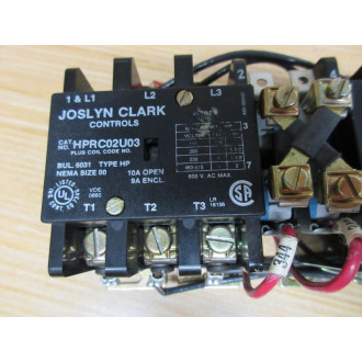 Joslyn Clark HPRC02U03 Reversing Contactor (2) TB174-1 Coils - Used