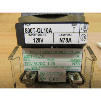 Allen Bradley 800T-QL10A Amber Pilot Light