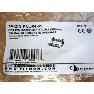 Siemon DIN-PNL-04-01 Din Rail Patch Panel DINPNL0401 - New No Box