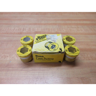 Buss W 10 Bussmann Plug Fuse Cross Ref 6F468 (Pack of 4)
