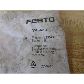 Festo QSRL-M5-4 Rotatable Push-In L-Fitting 153529