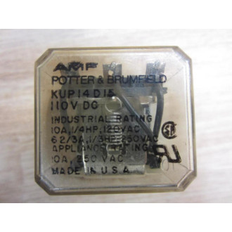 Potter & Brumfield KUP14D15-110V DC Relay KUP14D15110VDC (Pack of 2) - Used