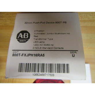 Allen Bradley 800T-FXJPH16RA5 Push Pull Switch