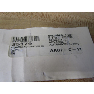 Advanced Automation MP1 1 12x1 12 Cylinder WMounting Bracket - New No Box