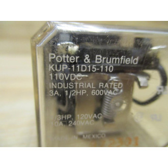 Potter & Brumfield KUP-11D15-110VDC Relay KUP-11D15-110 V (Pack of 2) - Used