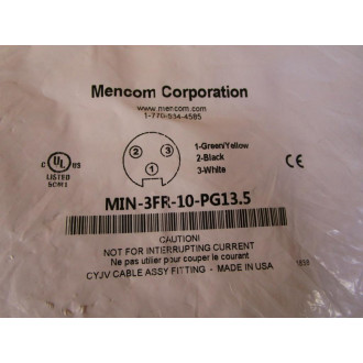 Mencom MIN-3FR-10-PG13.5 Cable Assembly MIN3FR10PG135