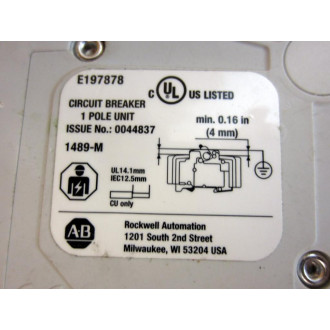 Allen Bradley 1489-M1D130 1P 13A Miniature Circuit Breaker 1489M1D130 - New No Box