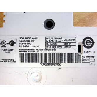 Allen Bradley 1492-FB1C30 1P Fuse Holder 1492FB1C30 30A 600V - New No Box