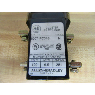 Allen Bradley 800T-PC316BGXA Cluster Lamp