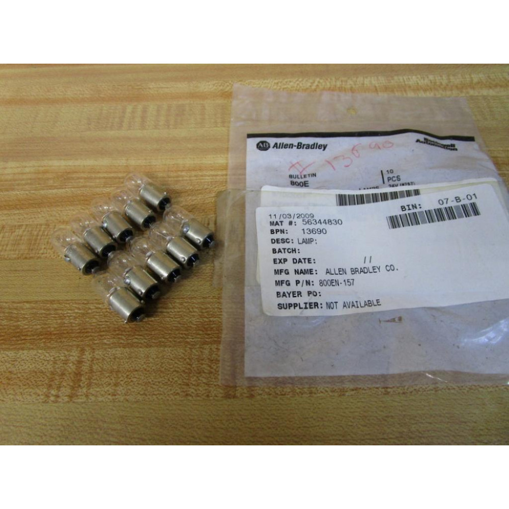 Allen Bradley 800E-N157 Lamp 800EN157 (Pack of 10)
