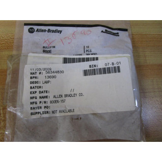 Allen Bradley 800E-N157 Lamp 800EN157 (Pack of 10)