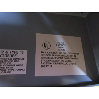 Hoffman E27525 J & P Box 431H - New No Box Hoffman E27525 J & P Box 431H - New No Box