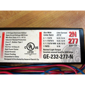 General Electric GE-232-277-N GE ProLine Electronic Ballast GE232277N - New No Box