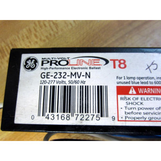 GE General Electric GE-232-MV-N Proline T8 Ballast 72275 (Pack of 4) - New No Box