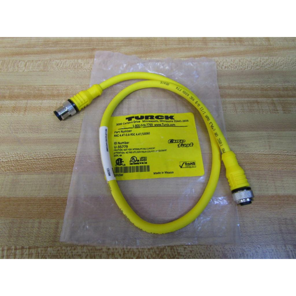 Turck RKC 4.4T-0.6-RSC 4.4TS3060 Actuator And Sensor Cordset U-35779