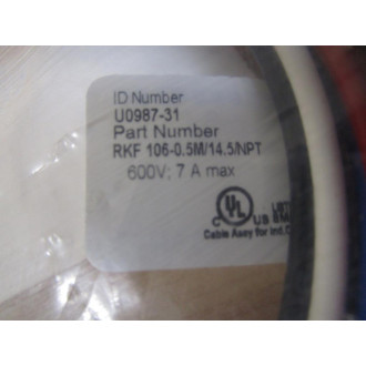 Turck RKF 106-0.5M14.5NPT Minifast Female Receptacle U0987-31