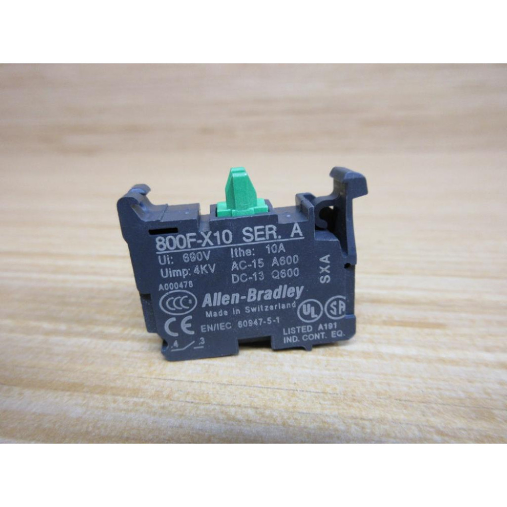 Allen Bradley 800F-X10 Contact Block 800F-X1O - New No Box