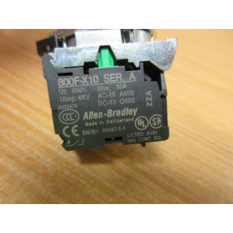 Allen Bradley 800FM-LMT44 Button W800F-X10,800F-N3R,800F-ALM - New No Box
