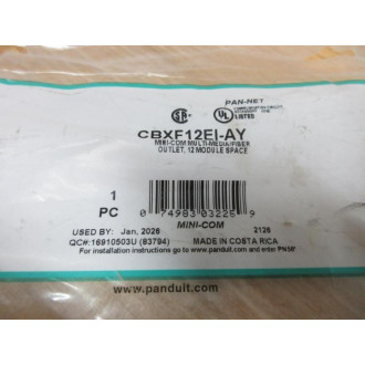 Panduit CBXF12EI-AY Mini-Com Multi-MediaFiber Outlet