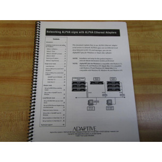 Adaptive Micro Systems 10889120 Alpha Ethernet Adapter Software Kit - New No Box