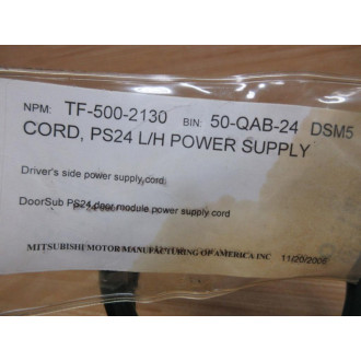 Mistubishi PS24 LH Power Supply Cord TF-500-2130 - New No Box