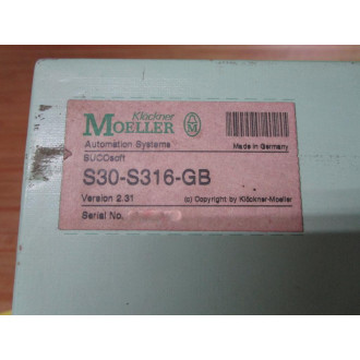 KlocknerMoeller S30-S316-GB SUCOsoft Software and Instructions