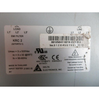 Delta Electronics KRC 2 EMI Filter 32TDRT2-1 - Used