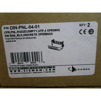 Siemon DIN-PNL-04-01 Din Rail Patch Panel DINPNL0401 (Pack of 2)