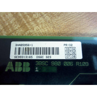 ABB 3HAB5956-1 DSQC323 Memory Board 3BSC980006R109 WFace Plate - Used