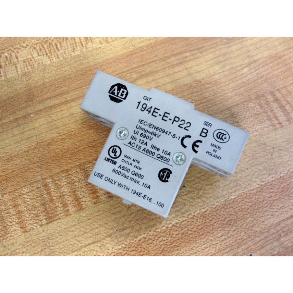 Allen Bradley 194E-A-P22 Auxiliary Contact 194EAP22 - New No Box Allen Bradley 194E-A-P22 Auxiliary Contact 194EAP22 - New No Box