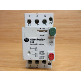 Allen Bradley 140-MN-0400 Motor Starter 140MN0400 Ser C, W 140-A10 - New No Box