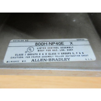 Allen Bradley 800H-NP40E Enclosure Body 800HNP40E - Used