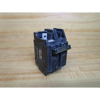 General Electric TQC2110 GE 10A 2 Pole Circuit Breaker Chipped Corner - Used