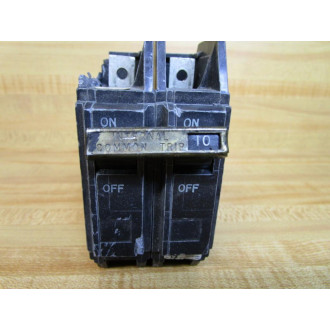 General Electric TQC2110 GE 10A 2 Pole Circuit Breaker Chipped Corner - Used