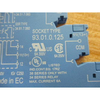 Finder 93.01.0.125 Relay Socket 93010125 W Relay (Pack of 2) - New No Box