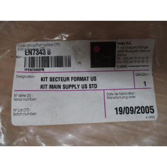 Markem-Imaje EN7343-B Main Supply Cable Kit EN7343B