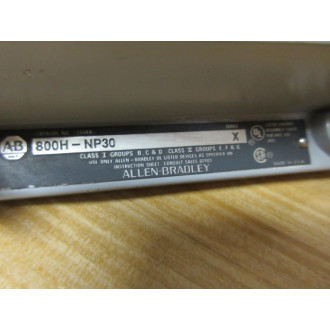Allen Bradley 800H-NP30 Cover Series X - Used