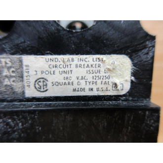 Square D FAL 60A 60 AMP Circuit Breaker FAL60A - Used