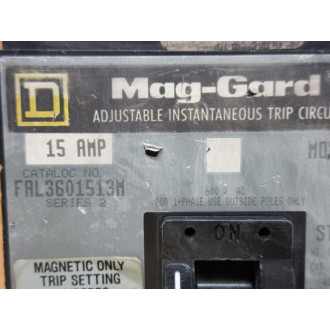 Square D FAL3601513M 15a Circuit Breaker Cracked Corner - Used