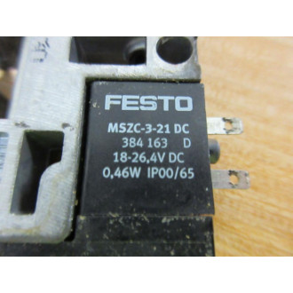 Festo CPV10-M1H-5LS-M7 Solenoid Valve 161414 W Gasket & Fittings - Used