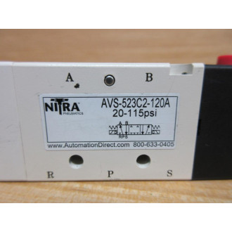 Automation Direct AVS-523C2-120A Nitra Solenoid Valve WO Coils - Used