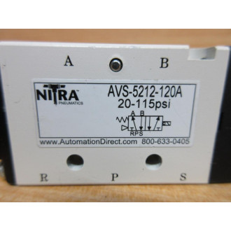 Automation Direct AVS-5212-120A Nitra Solenoid Valve AVS5212120A WO Coil - New No Box