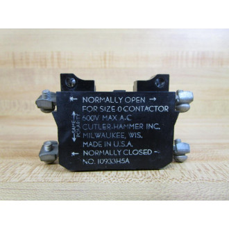 Cutler Hammer 10933H-5A Auxiliary Contact 10933H5A - Used