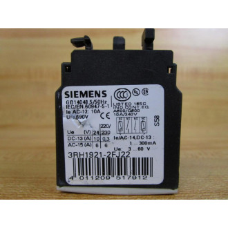 Siemens 3RH1921-2FJ22 Contact Block 3RH19212FJ22 - Used