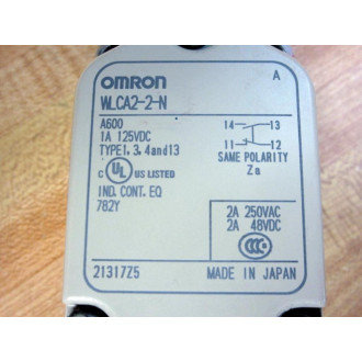 Omron WLCA2-2N Limit  Switch WLCA22N WRoller Lever Arm - Used