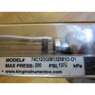 King 74C123G081325810-01 Flow Meter 74C123G08132581O-O1 - Used