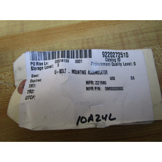 Accumulator 0865020000 U-Bolt Mounting Accumulator 9220272510 - New No Box