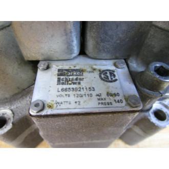 Parker L6653921153 Solenoid Air Control Valve Missing Cover WK175 9035 - Used